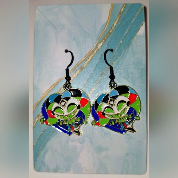 Handmade Jewelry - Helluva‎ Boss Earrings Handmade Hypoallergenic Heart Shape Dangle Fizzaroli